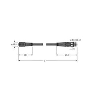 Turck - Konfektioniertes Sensor-Aktor-Kabel Aktuator- u. Sensorleitung PKG3Z-0.3-PSG3M/TEL PVC − 1 Stück