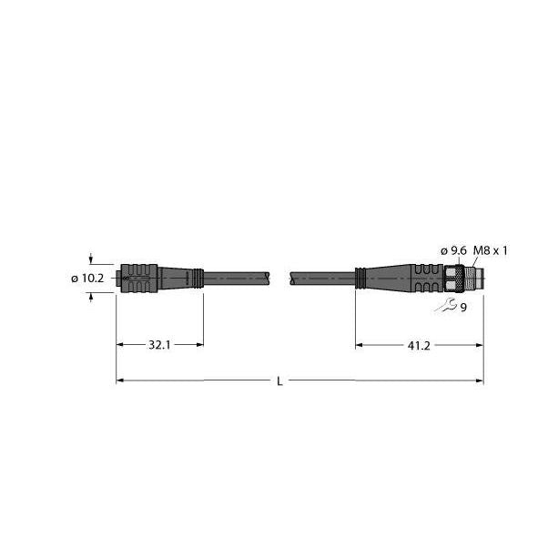 Turck - Konfektioniertes Sensor-Aktor-Kabel Aktuator- u. Sensorleitung PKG3Z-0.3-PSG3M/TEL PVC − 1 Stück