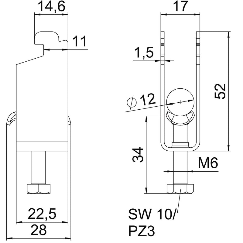 OBO Bettermann - Bügelschelle BS-N2-M-12 FT 2-fach − 50 Stück