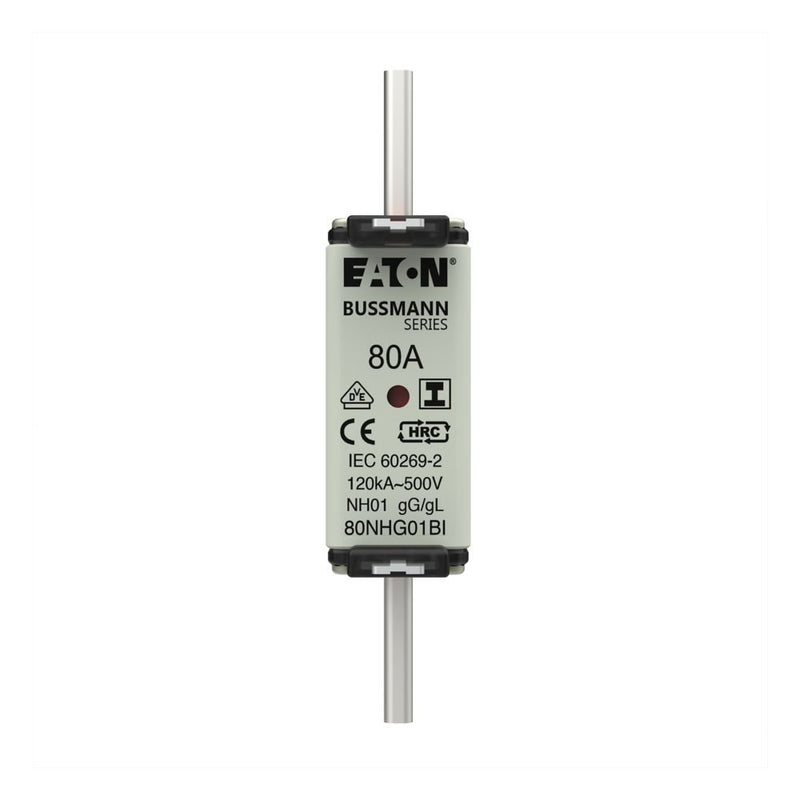 Eaton - Messersicherung Sicherungseinsatz Nieders. NH-SICHERU#80NHG01BI 80A AC 500V 120kA − 3 Stück