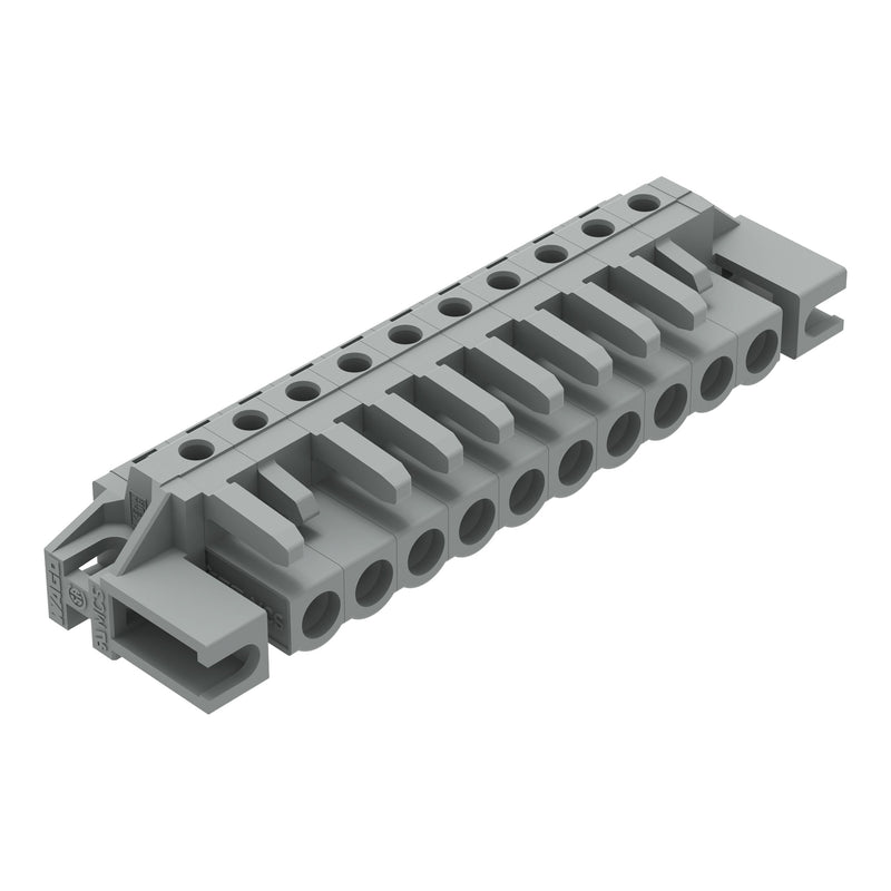 WAGO - Leiterplattensteckverbinder THT-Federleiste abgewink. 232-240/047-000 Rastermaß 5mm,grau − 25 Stück