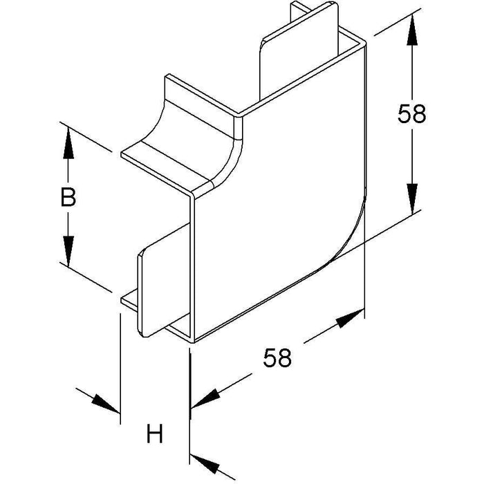 HKL - Flachwinkel für Leitungführungskanal Flachwinkel lgr FW2540.8 Kanal-System HKL − 10 Stück
