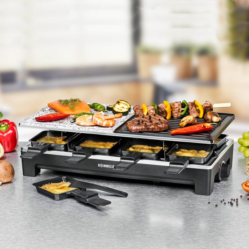 Rommelsbacher - Raclette 8er RCS 1350 Wechselplatten+Stein