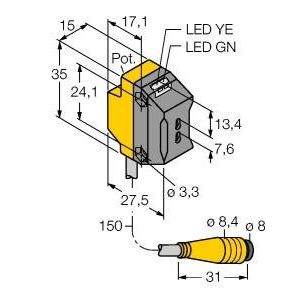 Turck - Lichtleitersensor/Lichtleiterverstärker Opto Sensor QS18VN6FPQ Lichtleiter