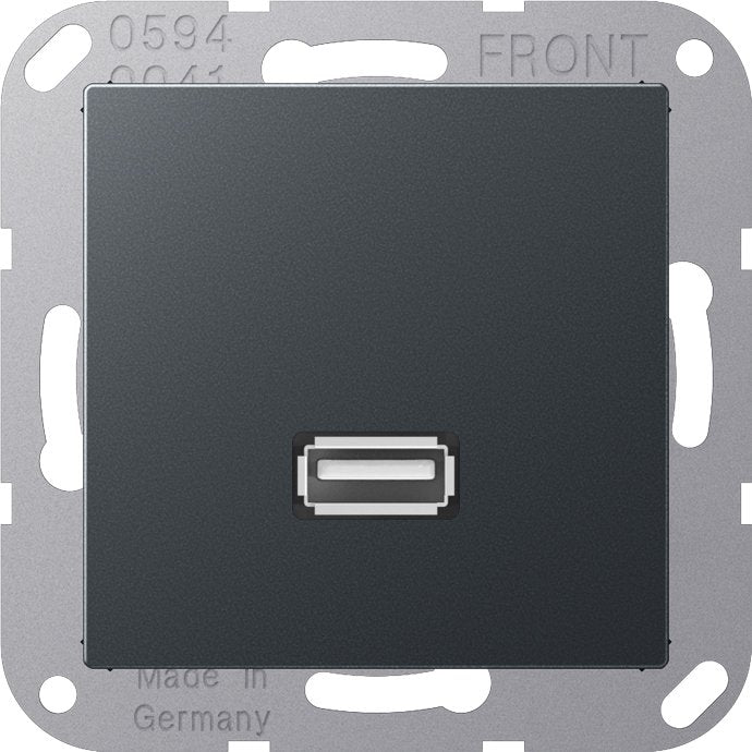 Jung - Multifunktions-Anschlussdose Multimediadose USB MA A 1122 ANM anthrazit matt