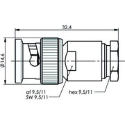 Telegärtner - Koax-Steckverbinder BNC-Kabelstecker 100023349 Lt/Klemm G1,G5,UG-88