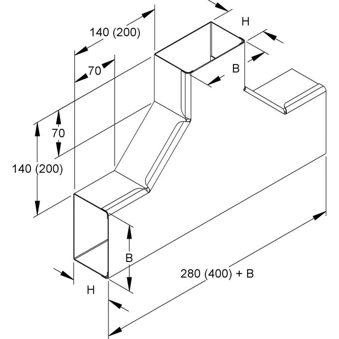 Niedax - T-Stück für Leitungsführungskanal T-Stück, 90 Grad LUTC 60.150  − 1 Stück
