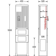 uesa - Gehäuse/Schaltschrank (leer) Leersäule IP44 A060-1850 1850x455x320