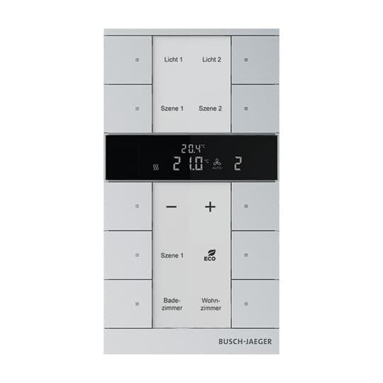 Busch-Jaeger - Bussystem-Raumtemperaturregler HVAC-Slave-Gerät SBS/U10.0.11-83 10fach, BE,alusilber