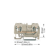 WAGO - Durchgangs-Reihenklemme 2-Leiter-Durchgangsklemme 280-992 Ex e II geeignet, − 100 Stück