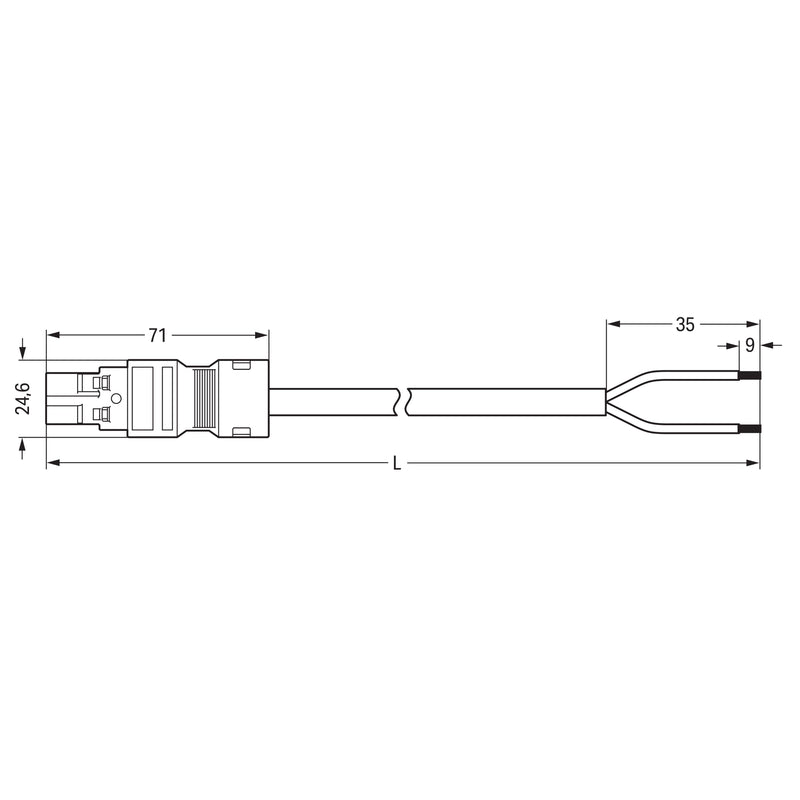 WAGO - Konfektionierte Leitung für steckbare Gebäudeinstallation konfekt. Anschlussleitung 771-8982/217-603 Eca,Stecker