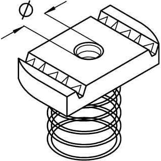 PohlCon (Puk) - Gleitmutter Ankermutter AMF 22 M8F mit Feder