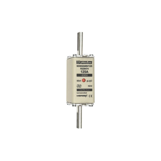Mersen - Messersicherung NH-Sicherungseinsatz SF NH0GG69V125 Gr.0 gG 125A/690V KM − 3 Stück