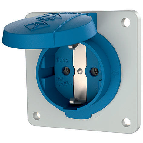 Mennekes - Schutzkontakt-Anbausteckdose Schuko-Anbau-Steckdose 11031F 75x75 blau