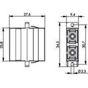 Telegärtner - LWL-Kupplung SC Duplex Kupplung MM 100007257 OM4, violett − 1 Stück