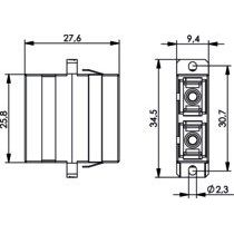 Telegärtner - LWL-Kupplung SC Duplex Kupplung MM 100007257 OM4, violett − 1 Stück