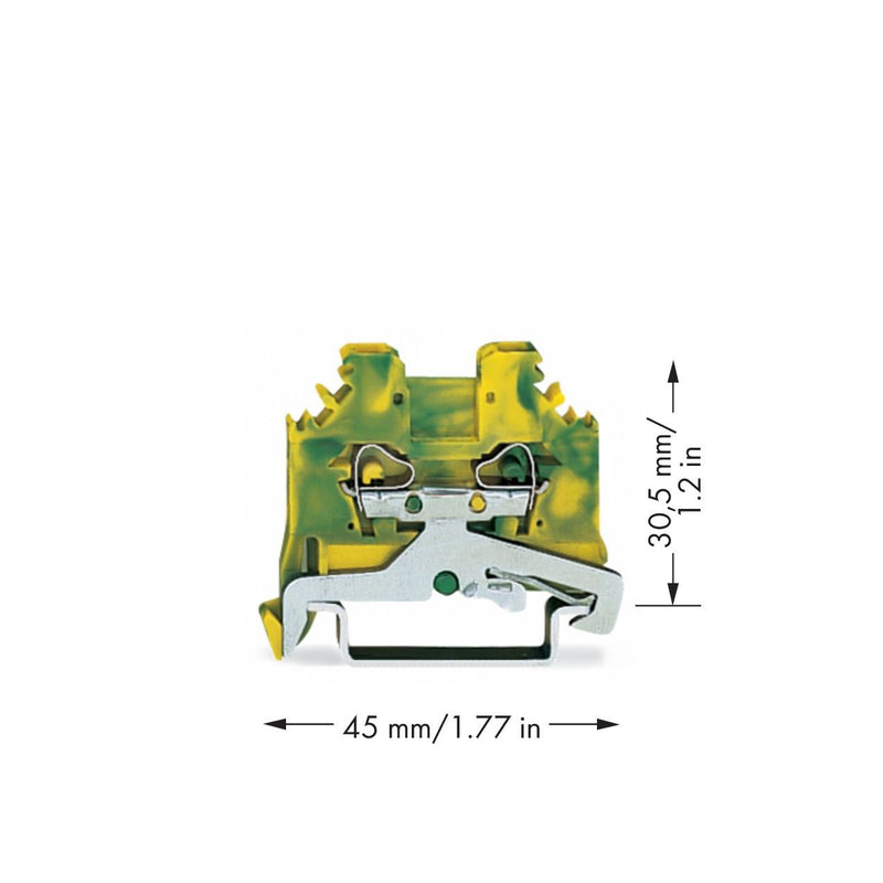 WAGO - Schutzleiter-Reihenklemme Schutzleiterklemme 280-107 0,08-2,5mmq gn/gelb