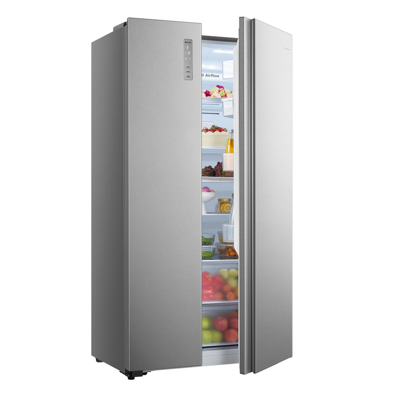 Hisense - Kühl-/Gefrierkombination Kühl/Gefrierkombi SbS RS 677 N4BIE inox-lo Außendisplay
