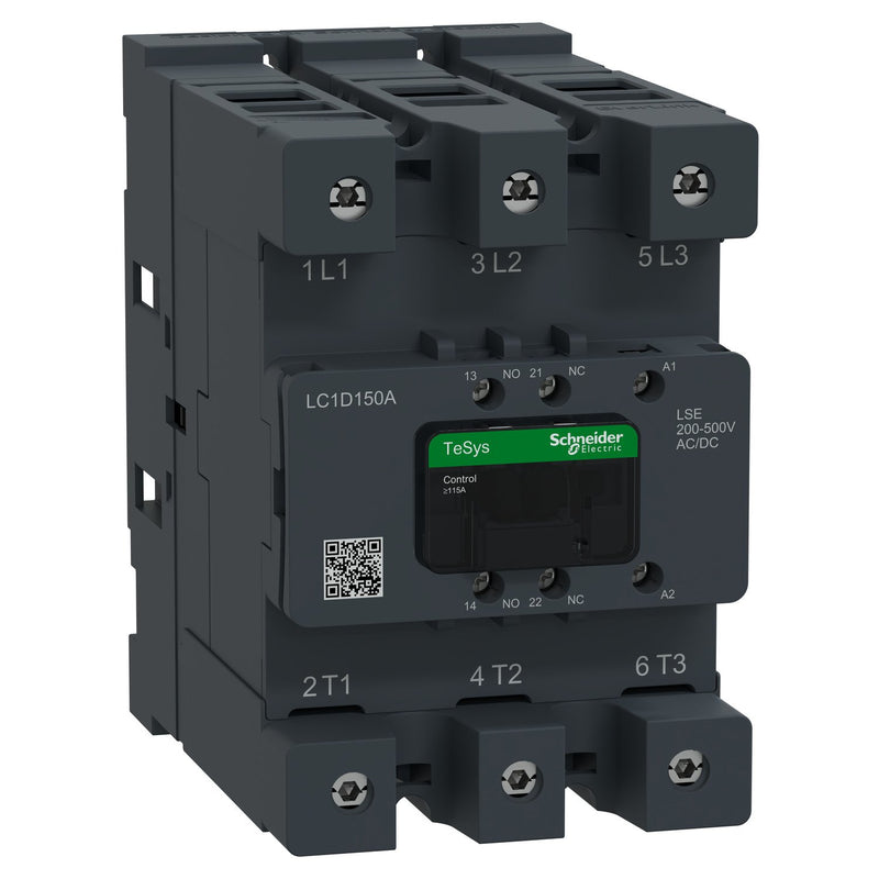 Schneider Electric - Leistungsschütz zum Schalten von Wechselstrom Schütz 3P 150A AC3 LC1D150ALSE 200-500V AC/DC 1S1Ö