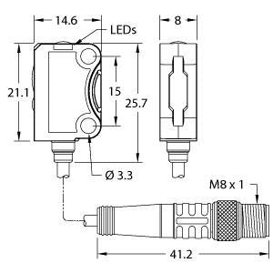 Turck - Einweg-Lichtschranke Einweglichtschranke VS8LEJQ Laser-Sender