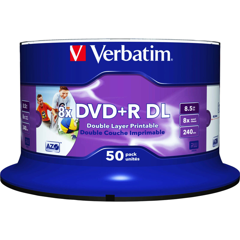 Verbatim - Speichermedium digital DVD+R DL 8.5GB/240Min/8x 43703 (VE50) Cakebox (50 Disc) − 4 Packung