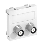 OBO Bettermann - Einsatz/Abdeckung für Kommunikationstechnik Multimediaträger Audio-BNC MTG-2BC F RW1 45x45mm rws