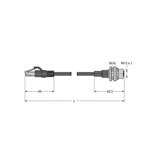 Turck - Rundsteckverbinder, feldkonfektionierbar (Industriesteckverbinder) Leitung für Industrial RJ45SFKSDD44167.5M Ethernet / PROFINET − 1 Stück