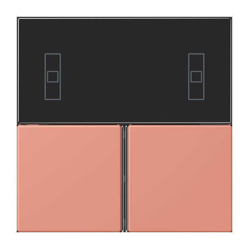 Jung - Abdeckung/Bedienelement für Installationsschalterprogramme Tastensatz 3fach LC 4093 TSA 233 locre rouge moyen
