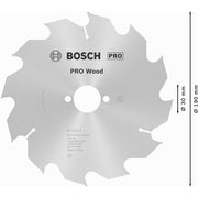 Bosch - Kreissägeblatt PRO Wood Kreissägeblatt, 2608641187 190 x 2,6 x 30 mm