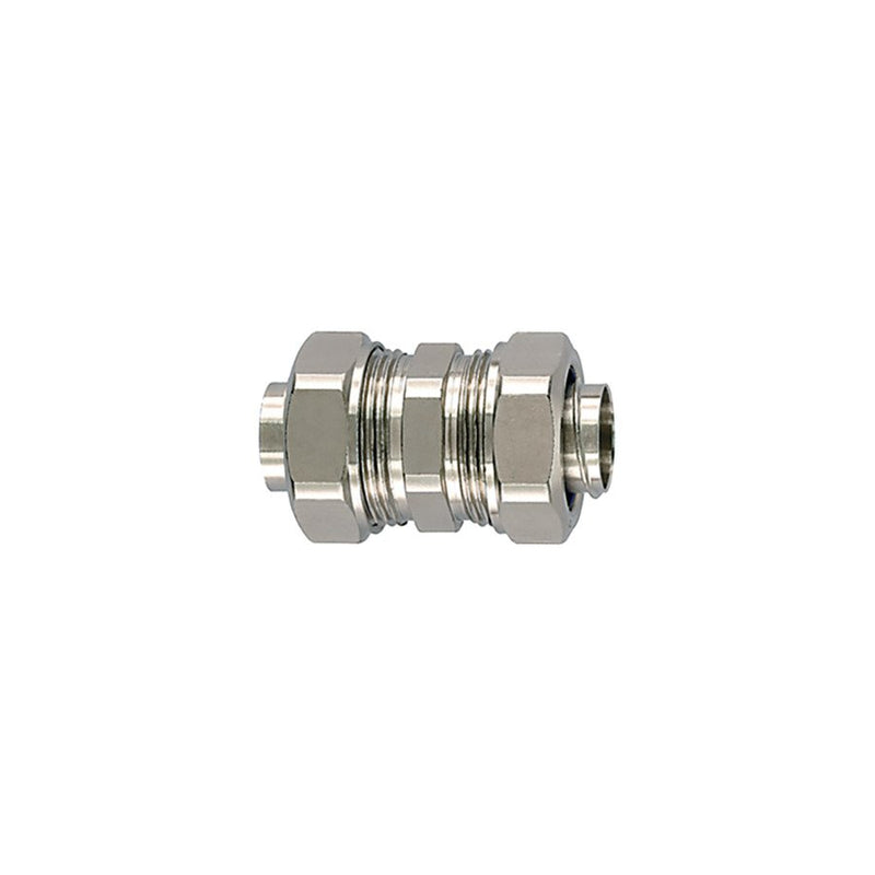HellermannTyton - Verbinder für Wellschläuche Metallverschraubung 166-31700(10) Kompressionskuppler − 10 Stück