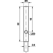Ipf Electronic - Induktiver Näherungsschalter Induktive Sensoren IBR30104 3mmx22mm, bündig − 1 Stück