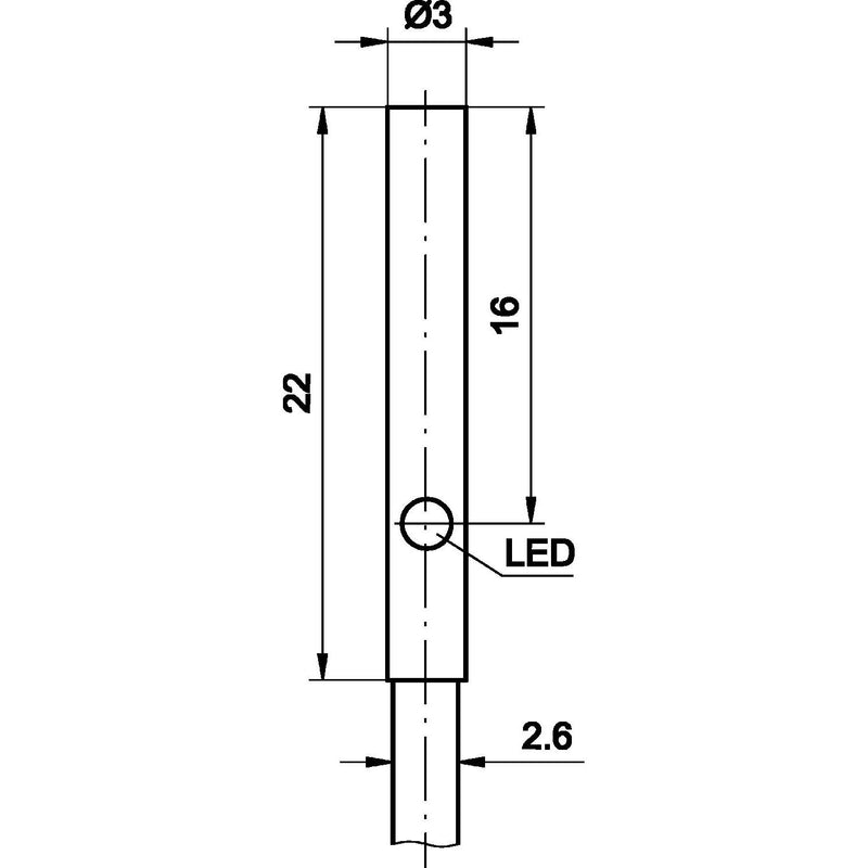 Ipf Electronic - Induktiver Näherungsschalter Induktive Sensoren IBR30104 3mmx22mm, bündig − 1 Stück