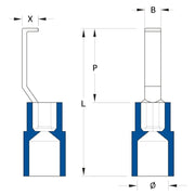 Weidmüller - Verbinder für Cu-Leiter zum Verpressen Kabelschuh HBT 2,5 - 4,6 BL max.: 2.5 mm² − 100 Stück