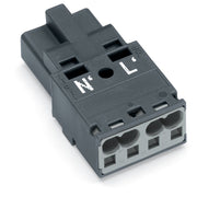 WAGO - Steckverbinder für steckbare Gebäudeinstallation Stecker 2-polig 770-1172 Kod. L,dunkelgrau − 100 Stück