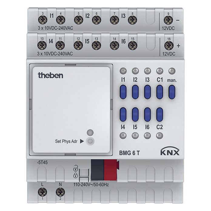 Theben - Bussystem-Binäreingang Binäreingang BMG 6 T KNX MIX2,Grundgerät,6Kan − 1 Stück
