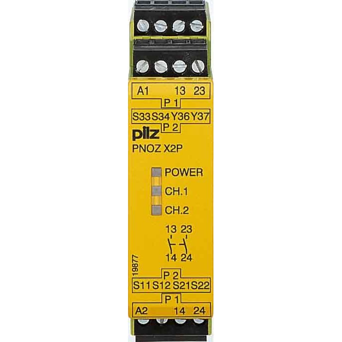 Pilz - Gerät zur Überwachung von sicherheitsgerichteten Stromkreisen Not-Aus-Schaltgerät PNOZ X2P C #787307 48-240VACDC 2n/o