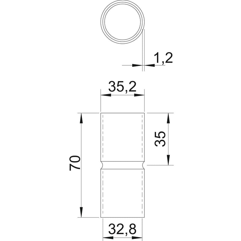 OBO Bettermann - Muffe für Installationsrohre Edelstahlverbindungsmuffe SV32W A4 ohne Gewinde 32mm − 15 Stück