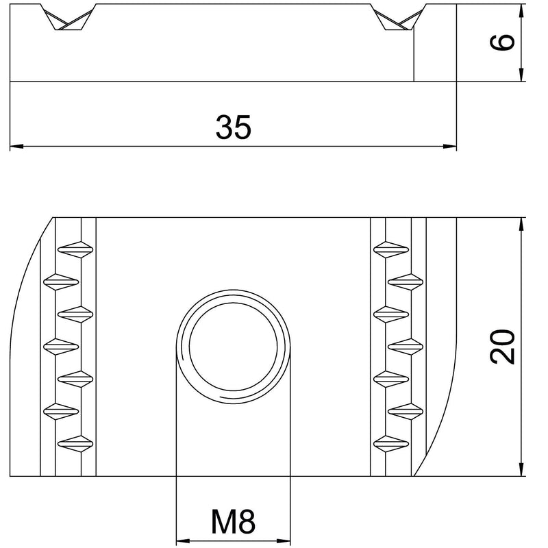 OBO Bettermann Vertr - Gleitmutter Gleitmutter MS41SN M8 A4 M8, für Profilsch. − 50 Stück