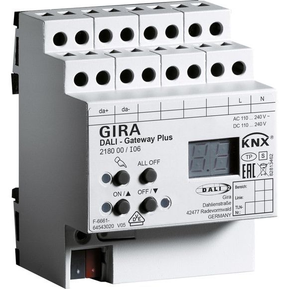 Gira - Steuergerät für Lichtregelsystem DALI Gateway Plus 218000 REG