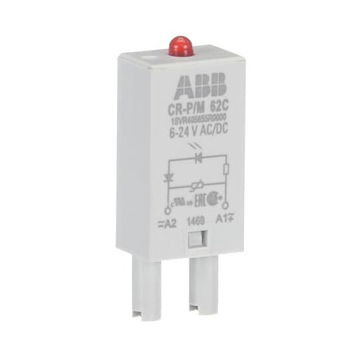 ABB Stotz S&J - Zubehör/Ersatzteile für Schaltrelais Steckmodul CR-P/M 62C LED rot, 6-24VAC/DC − 10 Stück