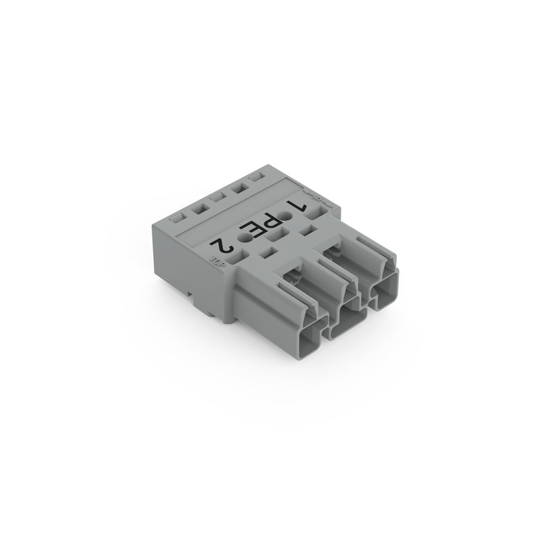 WAGO - Steckverbinder für steckbare Gebäudeinstallation Stecker 3-polig 770-253/062-000 Kod. B,grau − 100 Stück
