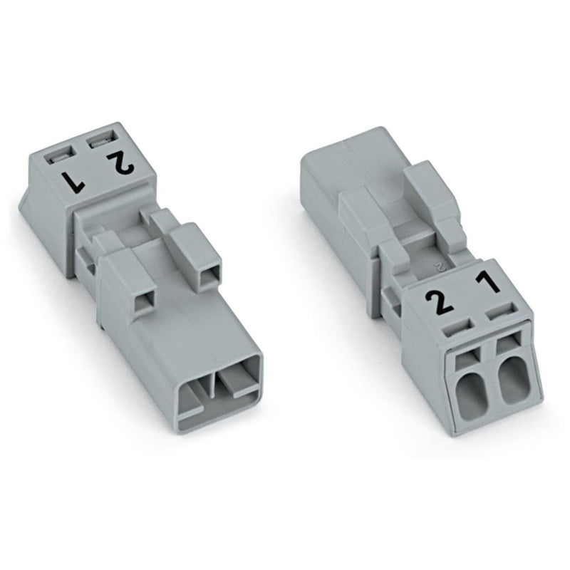 WAGO - Steckverbinder für steckbare Gebäudeinstallation Stecker 2-polig 890-252 grau − 50 Stück