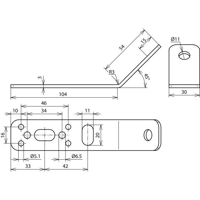 DEHN - Zubehör/Ersatzteile für Erdung und Blitzschutz Befestigungswinkel BW45B11B5.16.511V2A 45 Grad NIRO