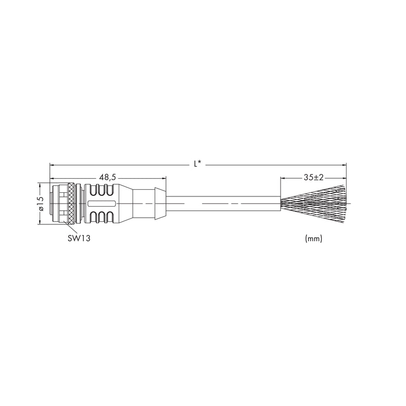 WAGO - Patchkabel Kupfer Industrie CANopen-/DeviceNet-Leitung 756-1401/060-020 5-polig,violett − 1 Stück