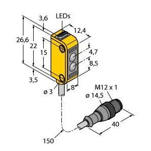 Turck - Reflexions-Lichtschranke Opto Sensor Q12RB6LPQ5 Lichtschranke − 1 Stück