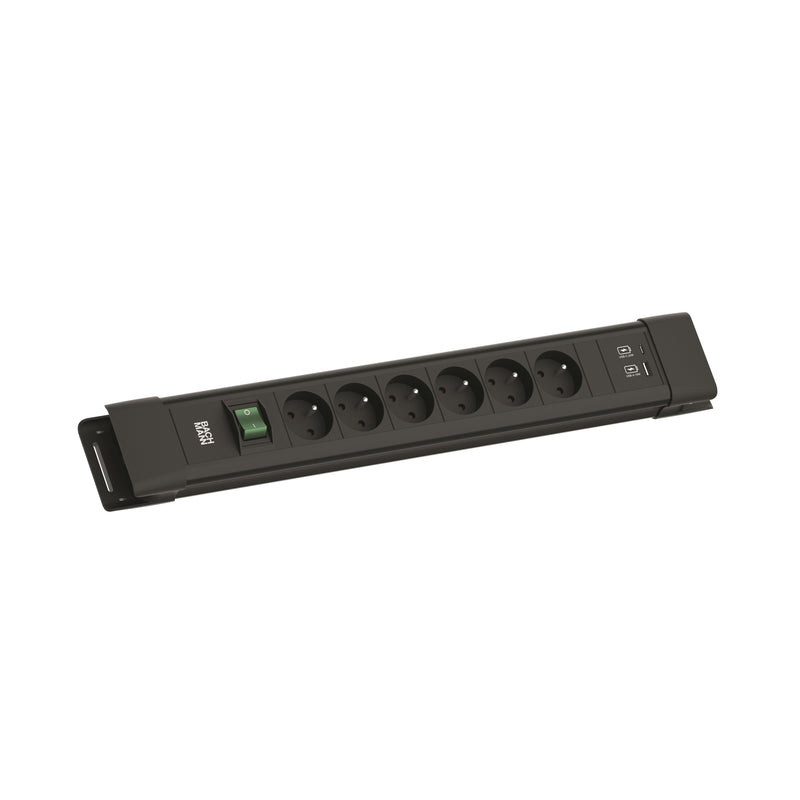 Bachmann - Mehrfachsteckdose Steckdosenleiste BM005941 6xUTE 1xSchalterUSB
