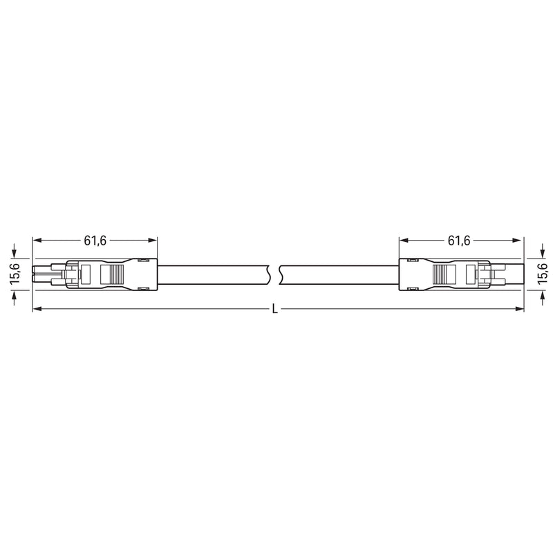 WAGO - Konfektionierte Leitung für steckbare Gebäudeinstallation konfekt.Verbindungsleitung 891-8982/006-801 Eca,Buchse Stecker