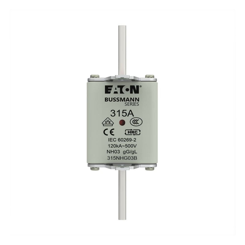 Eaton - Messersicherung Sicherungseinsatz Nieders. NH FUSE 31#315NHG03B 315A AC 500V 120kA − 3 Stück