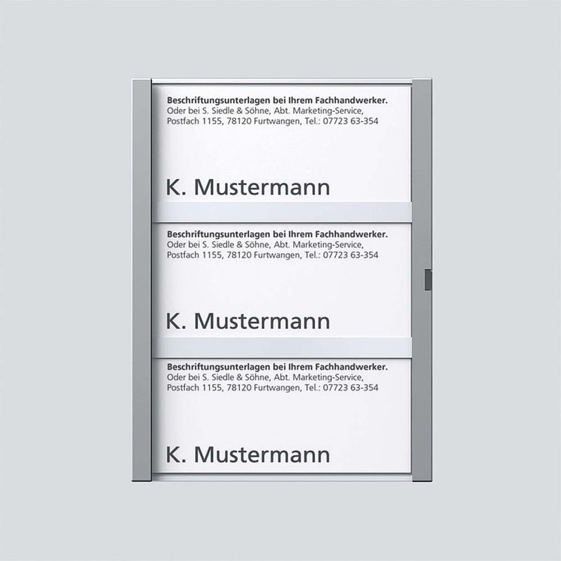 Siedle&Söhne - Zubehör/Ersatzteile für Türkommunikation Namensschild sil-met kpl. 200029792-00 f.TM 612-3 SM