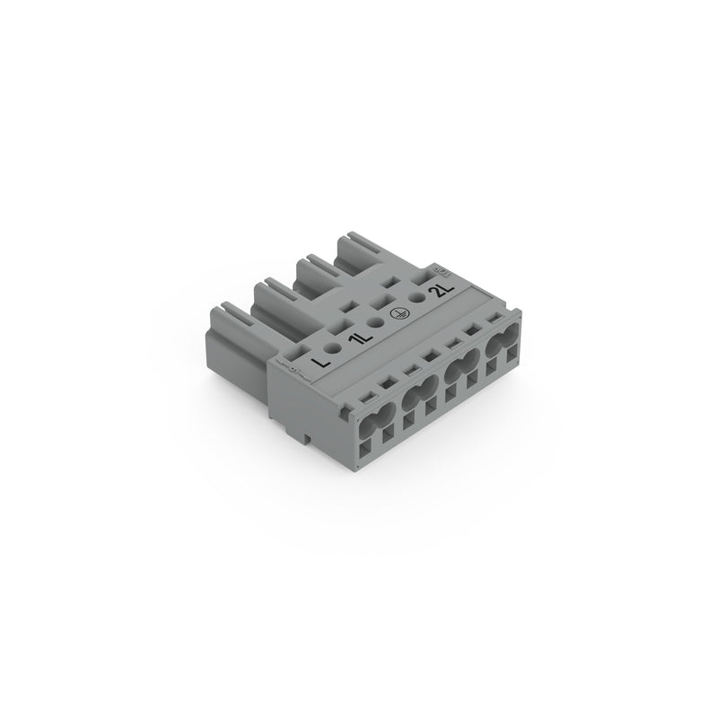 WAGO - Steckverbinder für steckbare Gebäudeinstallation Stecker 4-polig 770-254/064-000 Kod. B,grau − 50 Stück